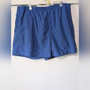 Men's Columbia PFG 6" Lined Swim Fishing Shorts  2XL Navy Blue Nylon Omni Shade